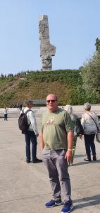 Steve at the monument at Westerplatte