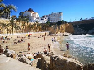 Feb bathers on the beach